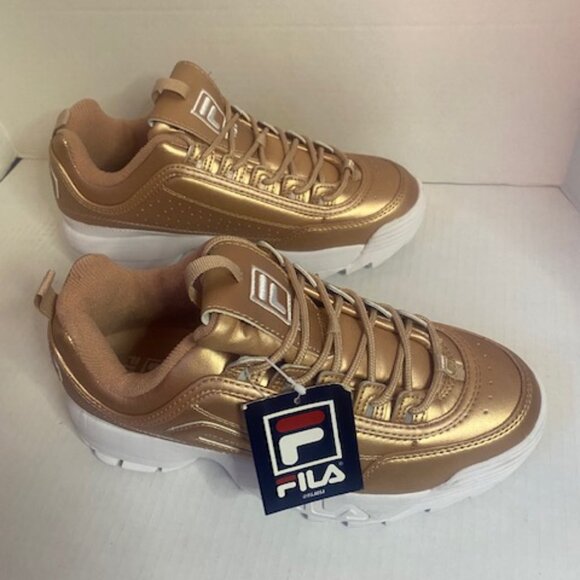 Fila Women’s Metallic Rose Gold Sneakers, size 9 (NEW) - Picture 3 of 6